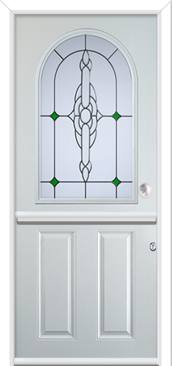 Caunton Stable Composite Door Crystal Bohemia Green
