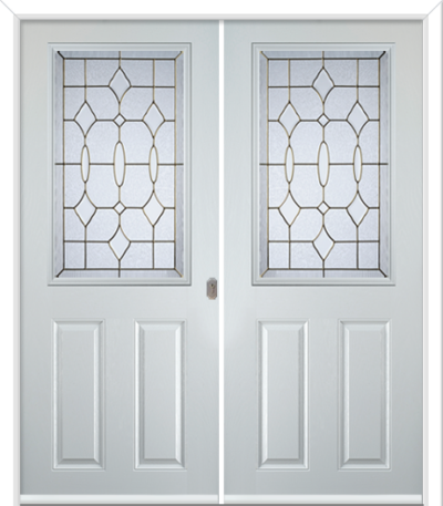 Clumber Composite French Doors Brass Art Clarity