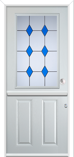 Clumber Composite Stable Door Coloured Diamonds Blue