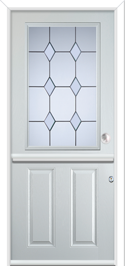 Clumber Composite Stable Door Coloured Diamonds Clear