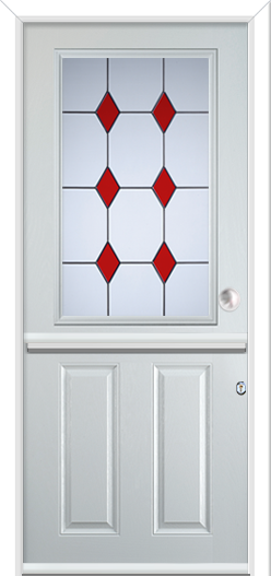 Clumber Composite Stable Door Coloured Diamonds Red