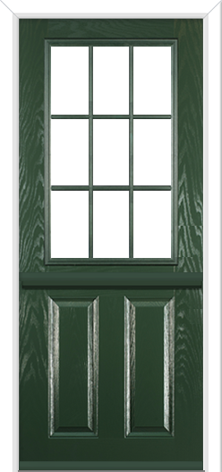 Clumber Grill Stable Composite Door Green
