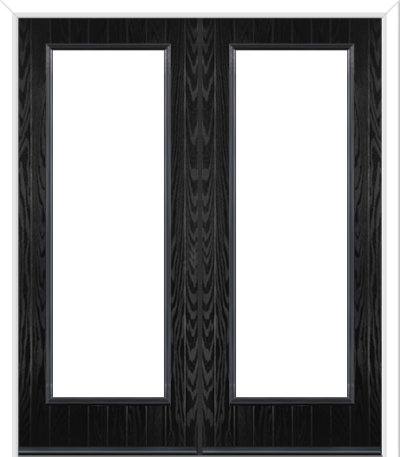 Fully Glazed Composite French Doors Black Brown