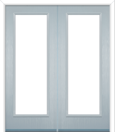 Fully Glazed Composite French Doors Duck Egg