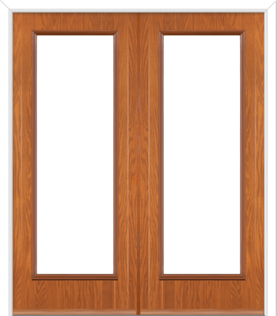Fully Glazed Composite French Doors Golden Oak