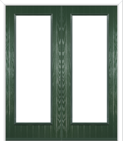 Fully Glazed Composite French Doors Green
