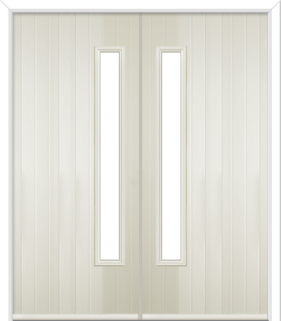 Halam Handle Composite French Doors Cream