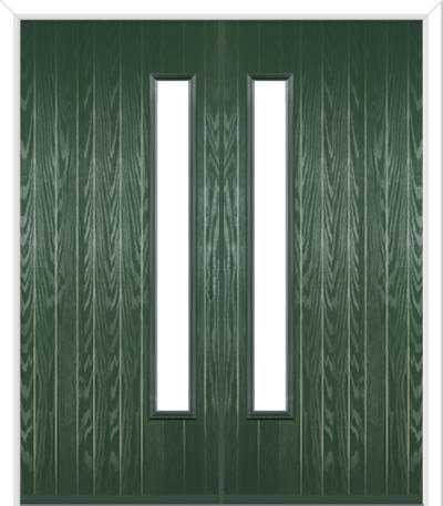 Halam Handle Composite French Doors Green