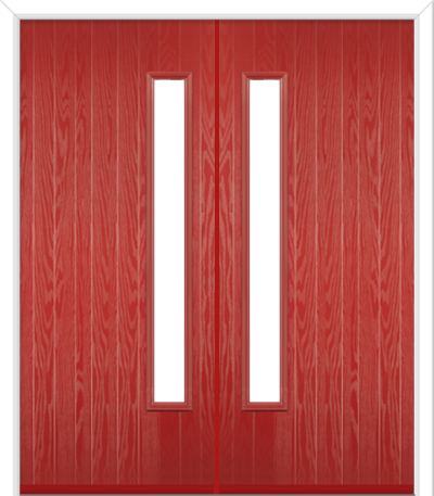 Halam Handle Composite French Doors Red