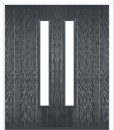Halam Handle Composite French Doors Slate Grey