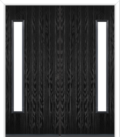Halam Hinge Composite French Doors Black Brown