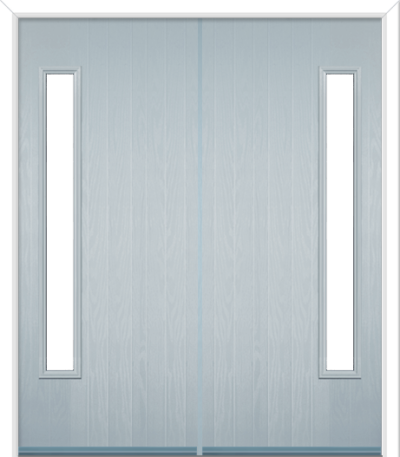 Halam Hinge Composite French Doors Duck Egg