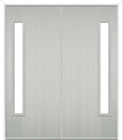 Halam Hinge Composite French Doors Pebble Grey