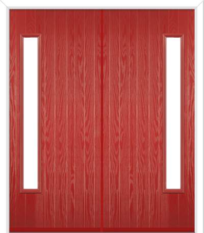Halam Hinge Composite French Doors Red