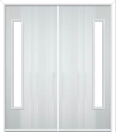 Halam Hinge Composite French Doors White