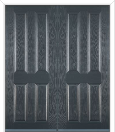 Maple Solid Composite French Doors Anthracite Grey