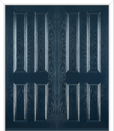 Maple Solid Composite French Doors Blue