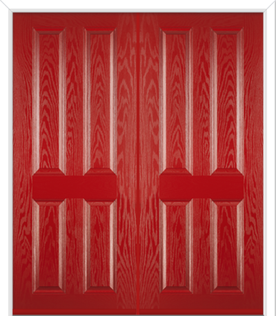 Maple Solid Composite French Doors Red