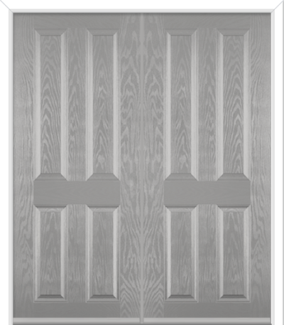 Maple Solid Composite French Doors Silver Grey