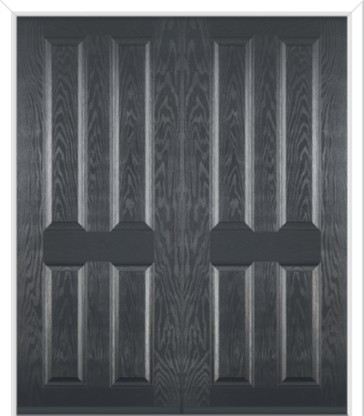 Maple Solid Composite French Doors Slate Grey