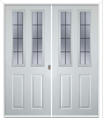 Maple Square Composite French Doors 9mm Square Lead