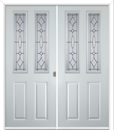 Maple Square Composite French Doors Brass Art Clarity