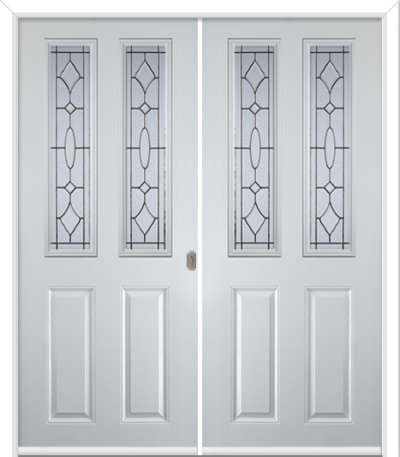 Maple Square Composite French Doors Zinc Art Clarity