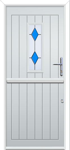 Newstead 1 Composite Stable Door Coloured Diamonds Blue
