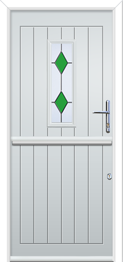 Newstead 1 Composite Stable Door Coloured Diamonds Green