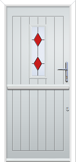 Newstead 1 Composite Stable Door Coloured Diamonds Red