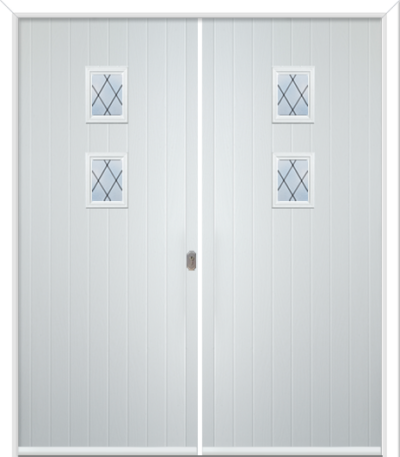 Wellow 2 Composite French Doors 9mm Diamond Lead