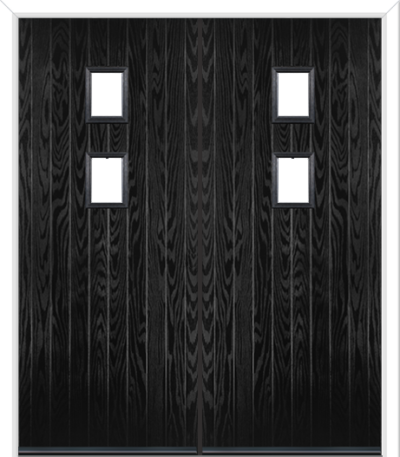 Wellow 2 Composite French Doors Black Brown