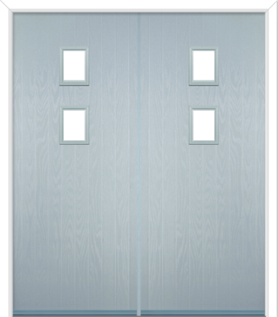 Wellow 2 Composite French Doors Duck Egg