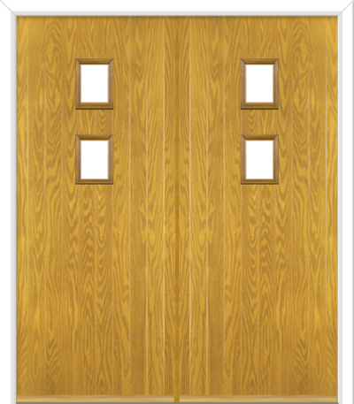 Wellow 2 Composite French Doors Irish Oak