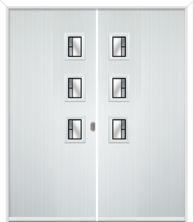 Wellow 3 Handle Composite French Doors Aurora