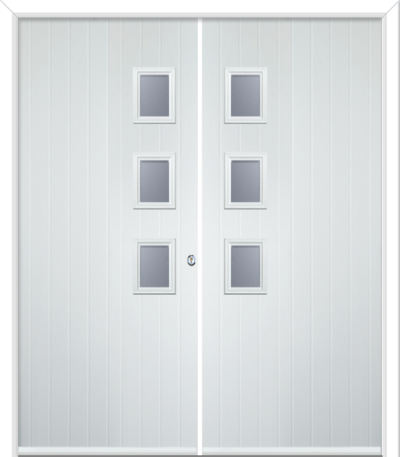Wellow 3 Handle Composite French Doors Chantilly