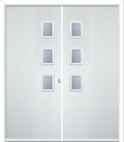 Wellow 3 Handle Composite French Doors Contora