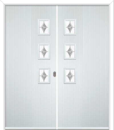 Wellow 3 Handle Composite French Doors Fusion Black