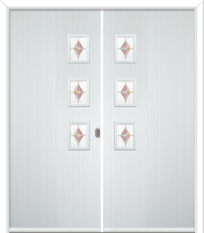 Wellow 3 Handle Composite French Doors Fusion Red