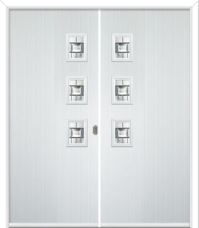 Wellow 3 Handle Composite French Doors Prairie