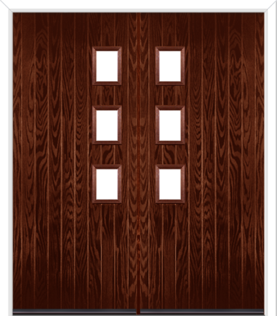 Wellow 3 Handle Composite French Doors Rosewood