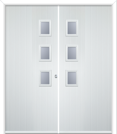 Wellow 3 Handle Composite French Doors Stippolyte