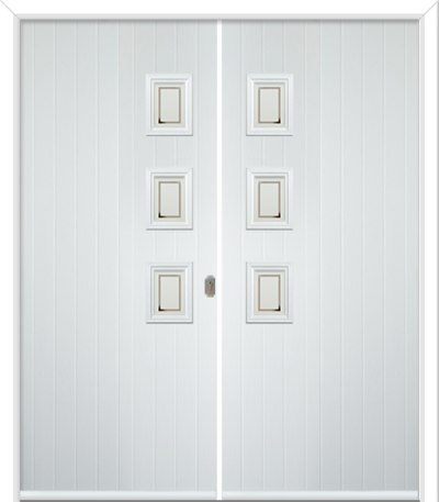 Wellow 3 Handle Composite French Doors Victorian Border