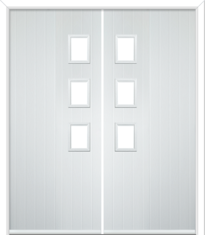 Wellow 3 Handle Composite French Doors White