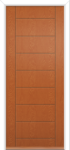 Abbey Solid Composite Door Golden Oak
