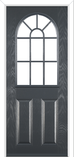 Caunton Grill Composite Door Slate Grey