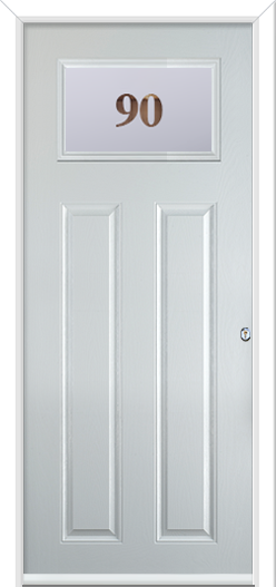 Elmton Composite Door Satin With Clear Number