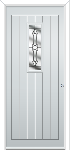 Newstead 1 Composite Door Clear Crystal Bohemia Zinc