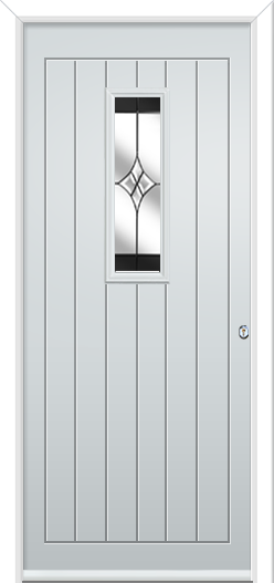 Newstead 1 Composite Door Clear Crystal Harmony Black