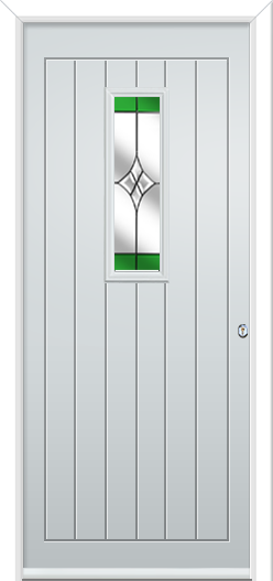 Newstead 1 Composite Door Clear Crystal Harmony Green
